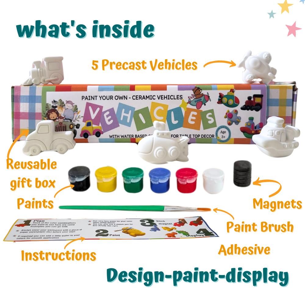 Paint Your Own Vehicle Ceramic Magnets