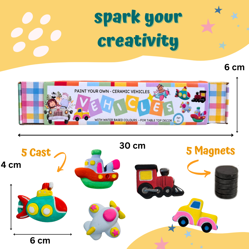 Paint Your Own Vehicle Ceramic Magnets