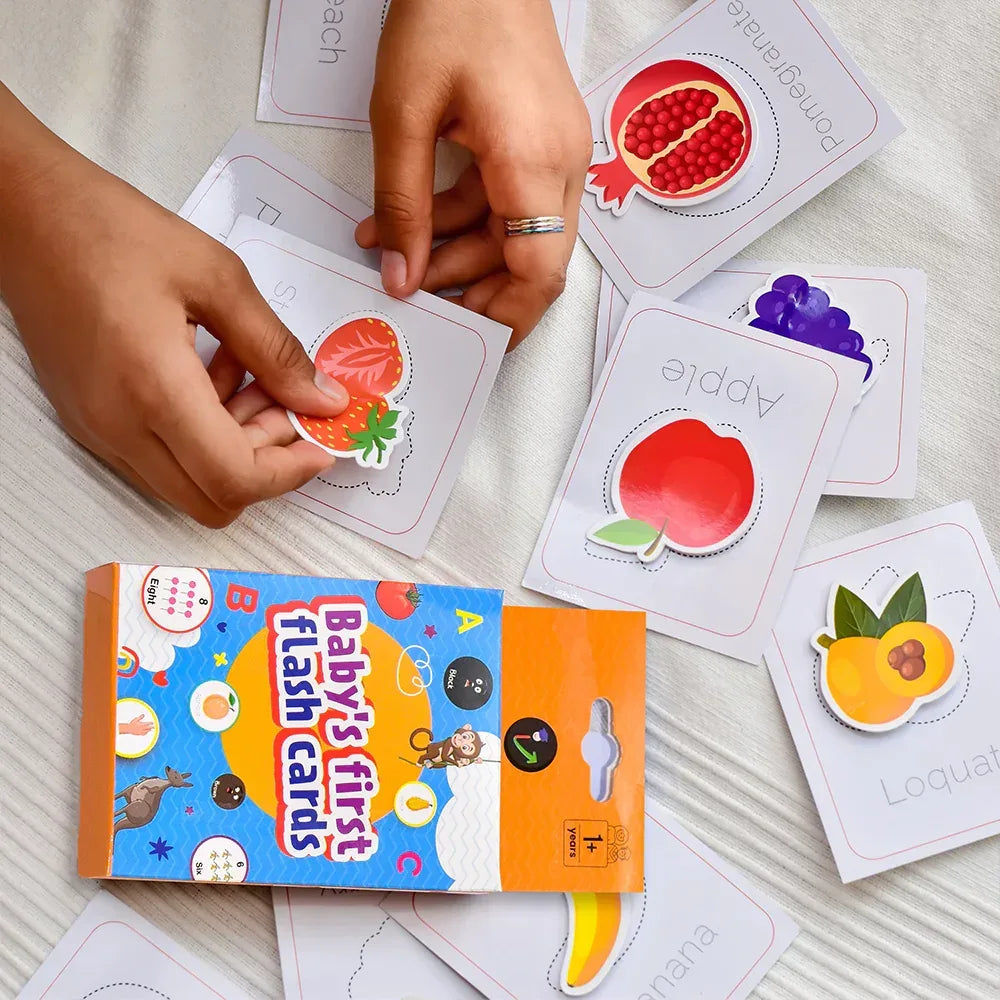 iLearnNGrow Baby’s First Fruits Flash Cards – Interactive Learning Flash Card Set for Kids