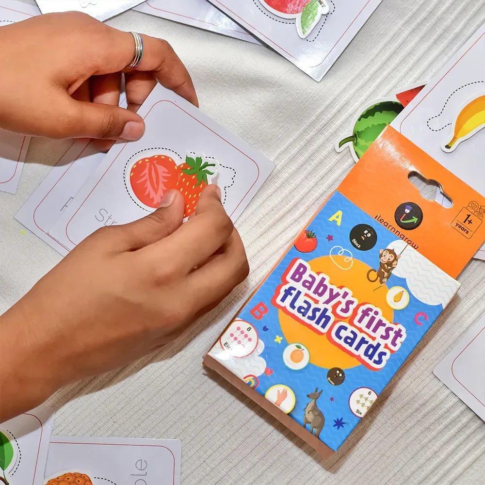 iLearnNGrow Baby’s First Fruits Flash Cards – Interactive Learning Flash Card Set for Kids
