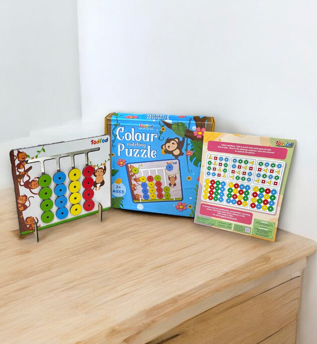 Wooden Puzzle Toy - Color Shape Matching for Kids