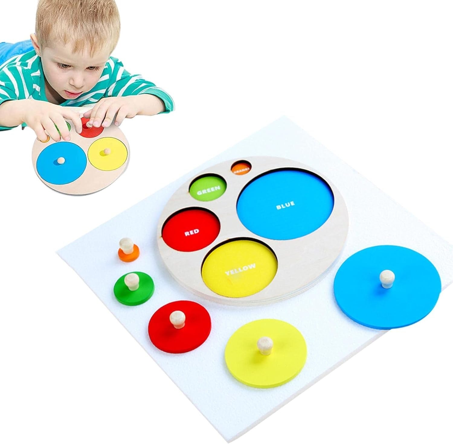 Wooden Colour Recognition Board with Knobs