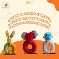 Animal Face-Shaped Rattle Combo for Babies – Monkey, Elephant & Kangaroo Rattles | Baby Development Toy Set