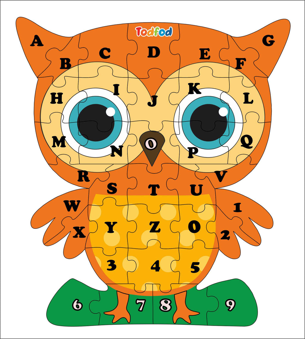Wooden Jigsaw Puzzle – Owl Shaped English Alphabets