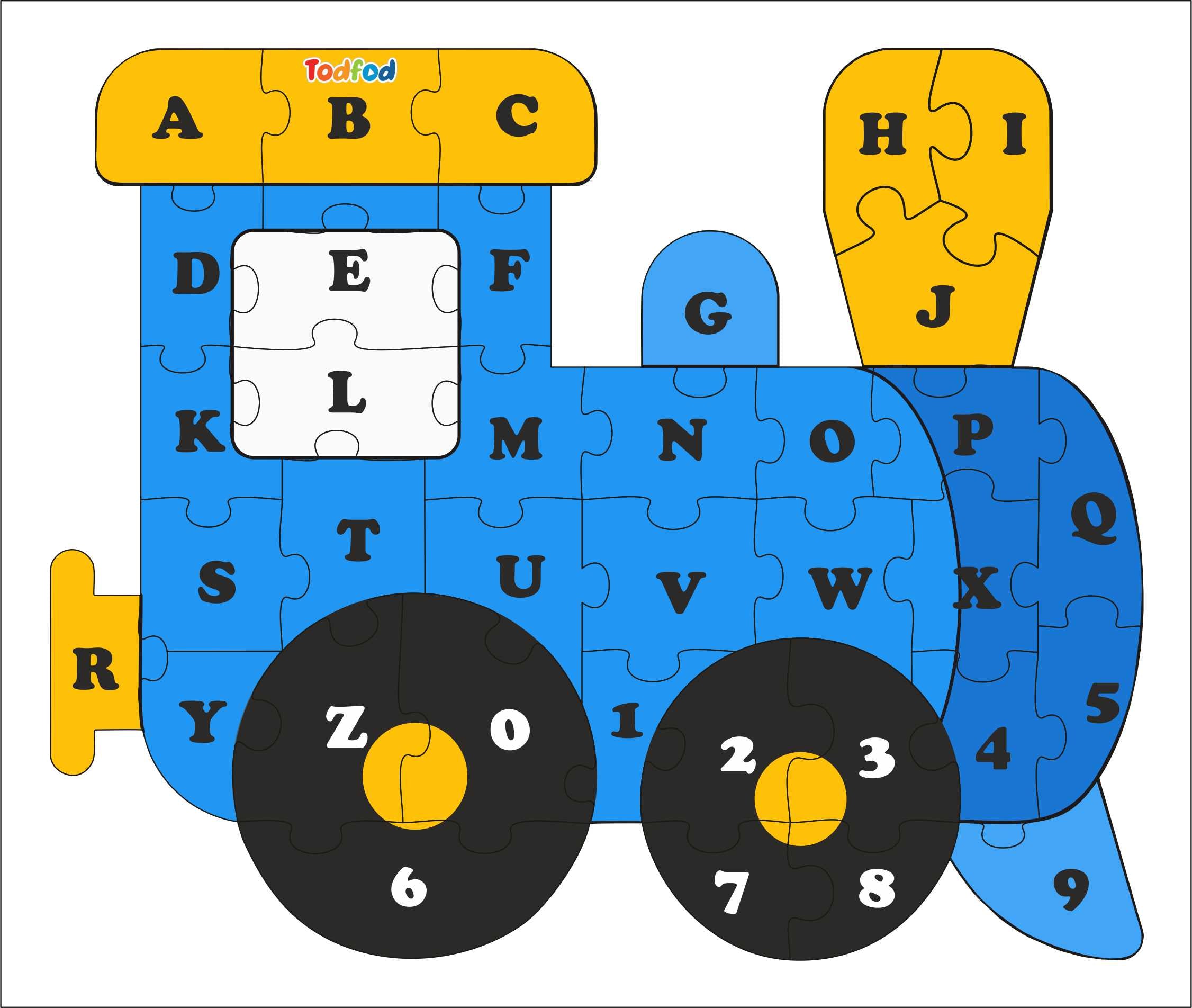 Wooden Jigsaw Puzzle – Train Shaped English Alphabets